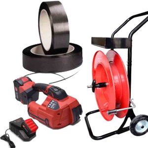 ARGON polypropylenbandningssats 10-16mm PET/PP inkl. batteri och laddare + PP-band 12mm - bandvagn