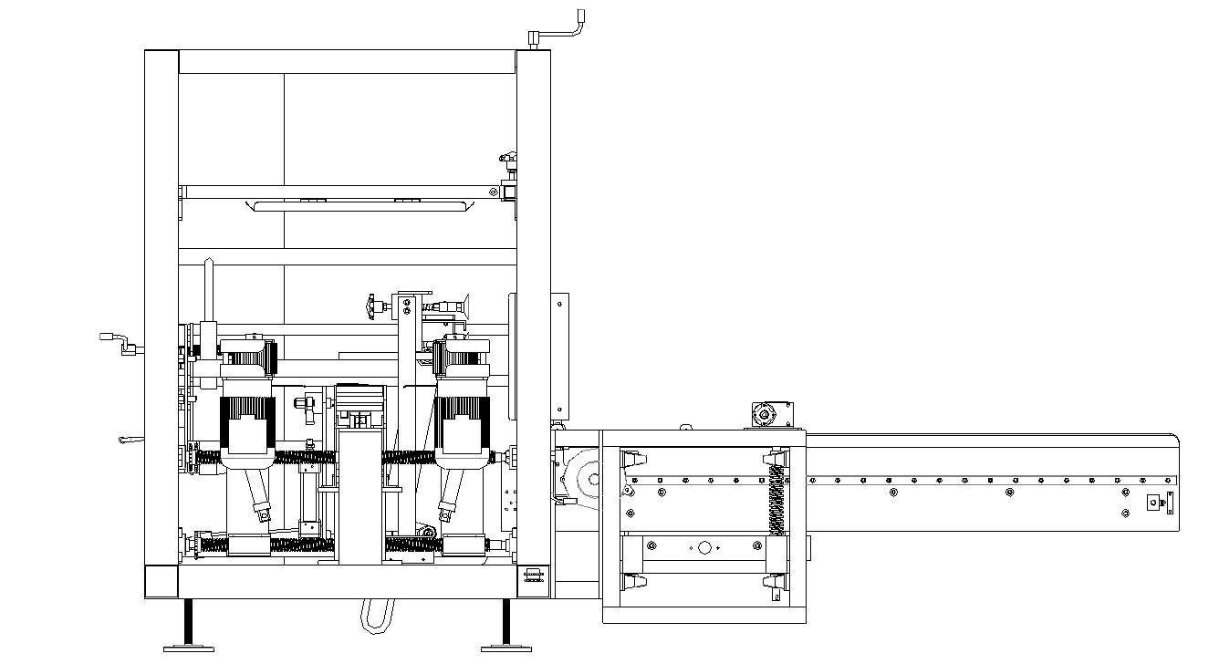 AUTOBOX kartongresare - Layout-ritning av maskin med horisontellt arbetsbord